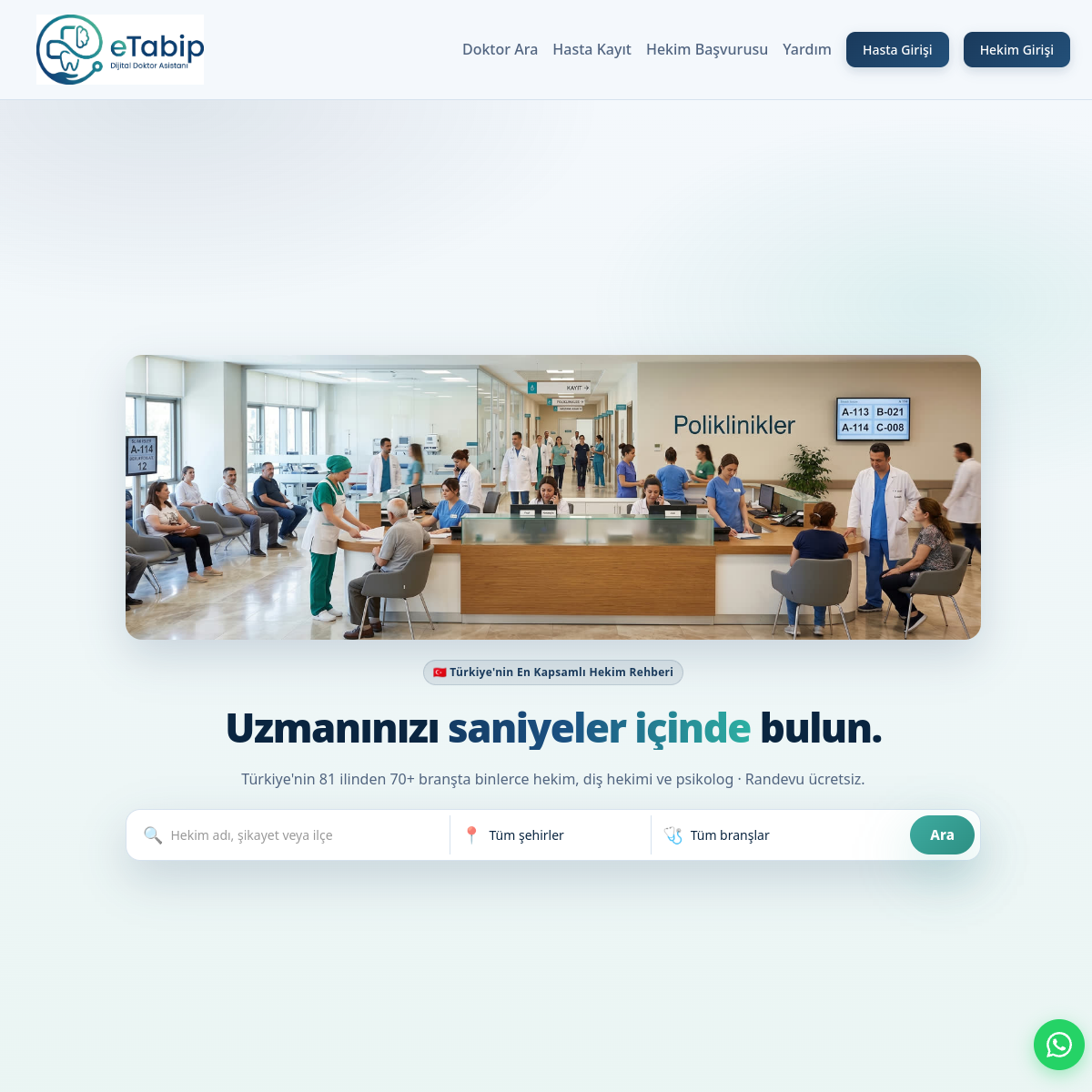 eTabip - Uzmanınızı Saniyeler İçinde Bulun